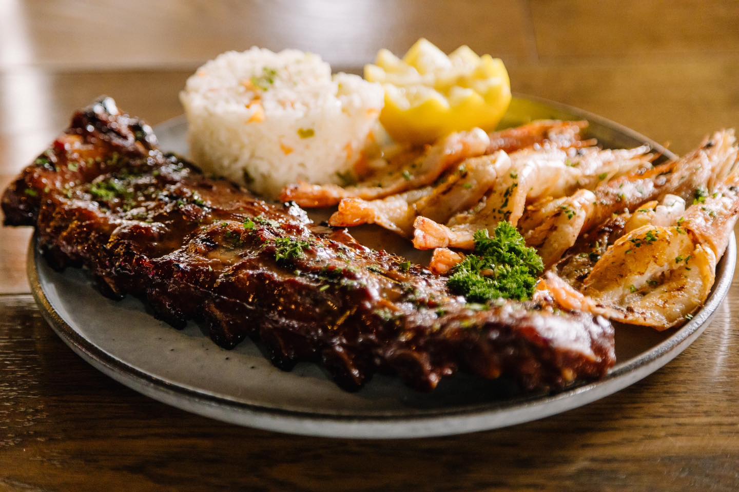 Prawn & Rib Combo